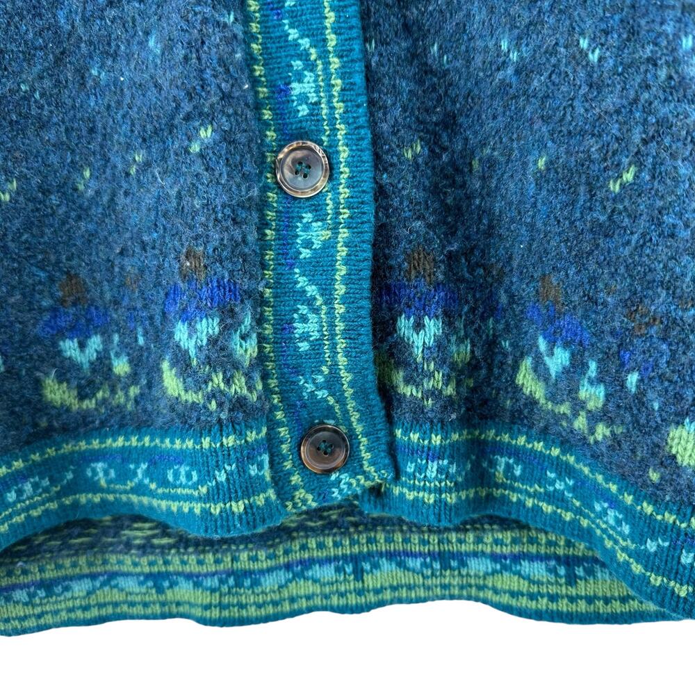 Harley of Scotland Vintage Merino Wool Blend Nordic Cardigan Women's Sz M - Picture 5 of 11